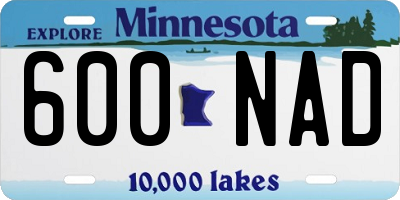 MN license plate 600NAD