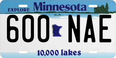 MN license plate 600NAE