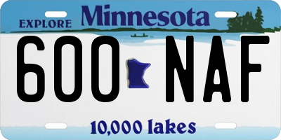 MN license plate 600NAF