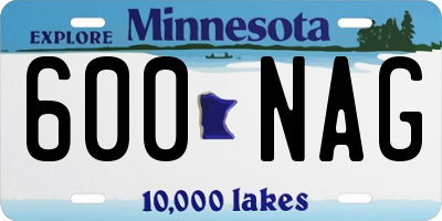 MN license plate 600NAG