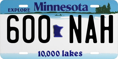 MN license plate 600NAH