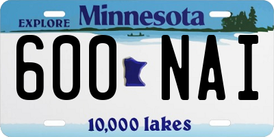 MN license plate 600NAI