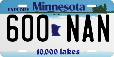 MN license plate 600NAN