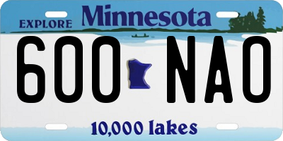 MN license plate 600NAO