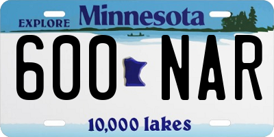 MN license plate 600NAR