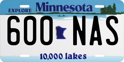 MN license plate 600NAS