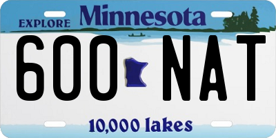 MN license plate 600NAT