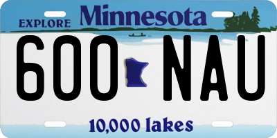 MN license plate 600NAU