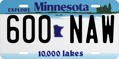 MN license plate 600NAW