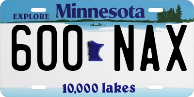 MN license plate 600NAX