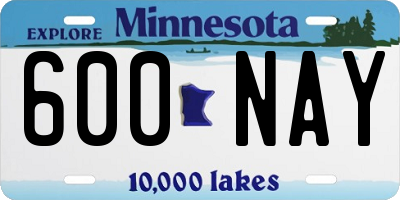 MN license plate 600NAY