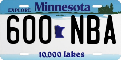 MN license plate 600NBA