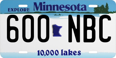 MN license plate 600NBC