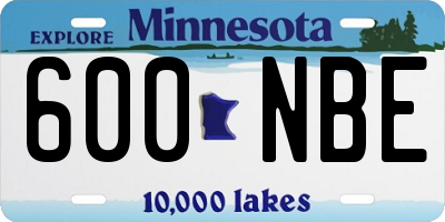 MN license plate 600NBE