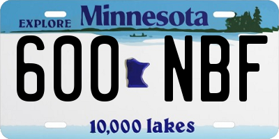 MN license plate 600NBF