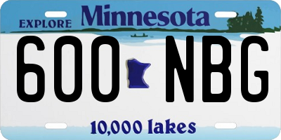 MN license plate 600NBG