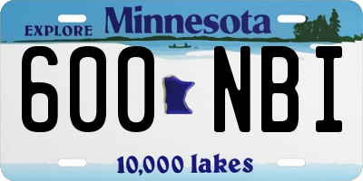 MN license plate 600NBI