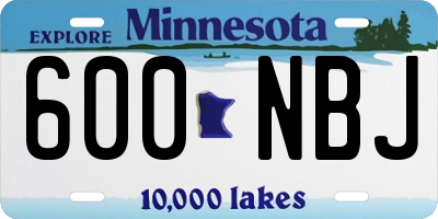MN license plate 600NBJ