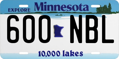 MN license plate 600NBL