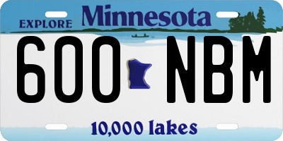 MN license plate 600NBM