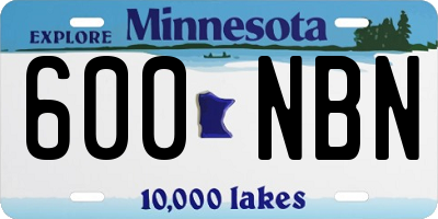 MN license plate 600NBN