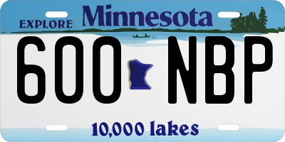 MN license plate 600NBP
