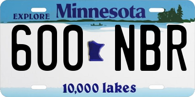 MN license plate 600NBR