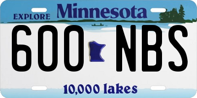 MN license plate 600NBS