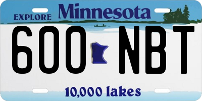 MN license plate 600NBT