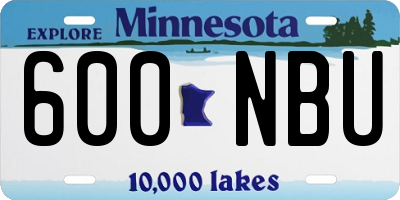 MN license plate 600NBU