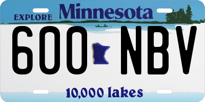 MN license plate 600NBV