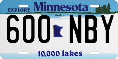 MN license plate 600NBY