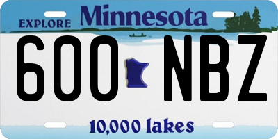 MN license plate 600NBZ