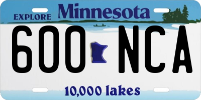 MN license plate 600NCA