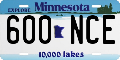 MN license plate 600NCE