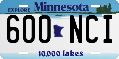 MN license plate 600NCI