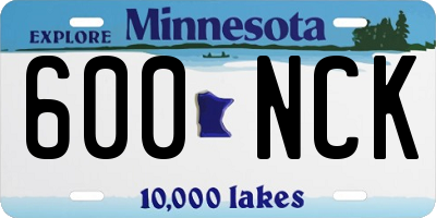 MN license plate 600NCK