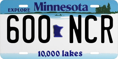 MN license plate 600NCR