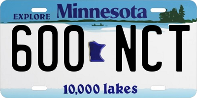 MN license plate 600NCT
