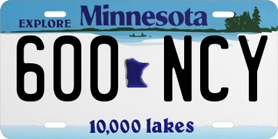 MN license plate 600NCY