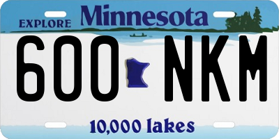 MN license plate 600NKM