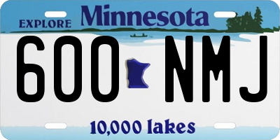 MN license plate 600NMJ