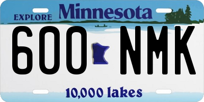 MN license plate 600NMK