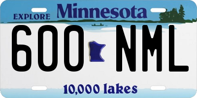 MN license plate 600NML