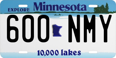 MN license plate 600NMY
