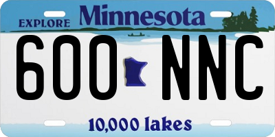 MN license plate 600NNC