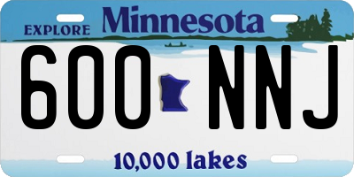 MN license plate 600NNJ