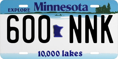 MN license plate 600NNK