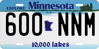 MN license plate 600NNM