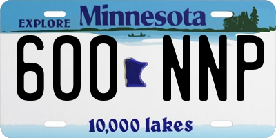 MN license plate 600NNP